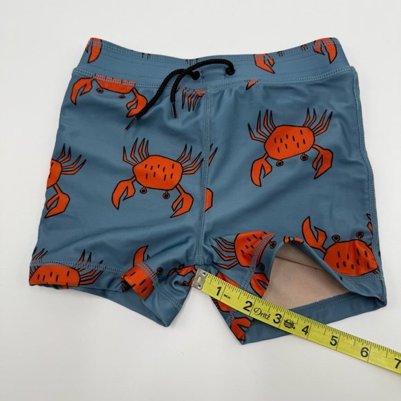 Tea Collection Rash Guard Baby Swim Set Black White Striped Blue Crab Print 4T - Picture 8 of 15